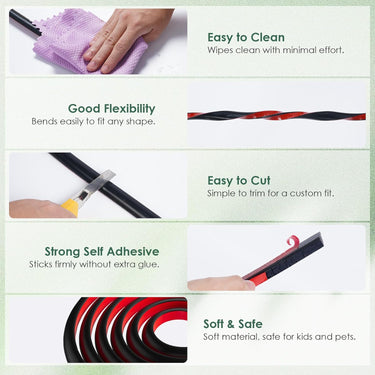 Flexible Quarter Round Molding,Black 78 Inch Self Adhesive Peel and Stick Silicone Quarter Round Trim Molding for Wall Edge Corner, Cabinet Edge, Countertops