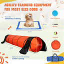 Dog Agility Training Equipment, Dog Outdoor Game Set with Tunnel, Agility Hurdle, Weave Poles, Jump Ring, Pause Box, Toy Balls and Storage Bag, Perfect Obstacle Course Backyard Set Indoor & Outdoor