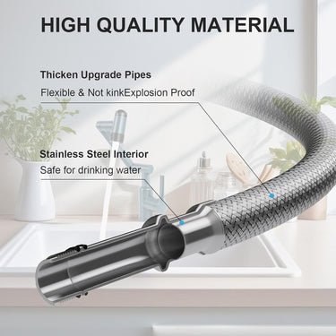 1080° Rotatable Bathroom Faucet, 1 Hole Single Handle Bathroom Faucet with 4 Water Outlet Modes, Brushed Swivel Arm Faucet for Bathroom Kitchen and RV