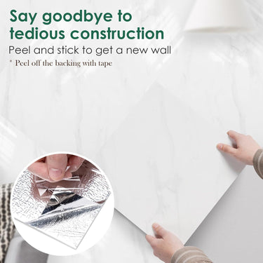 Peel and Stick Backsplash Tiles 20 Sheets 12''x12'' PVC Self Adhesive Wall Tiles Back Splash Tiles Wall Panels Stick on Backsplash for Kitchen Bathroom Laundry Room, White
