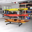 LotFun Freestanding Kayak Stand, Fits Kayaks, SUPs, Canoes, with Wheels and Foot Pad, Heavy Duty Adjustable Storage Rack