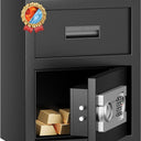 Fireproof Safe with Fire Video,1.8 Cubic Feet Class A Fireproof Standard Digital Safe Box Fireproof for Home&Office,Alloy Steel Fire Proof Safe for Document Money Jewelry Valuables,Black
