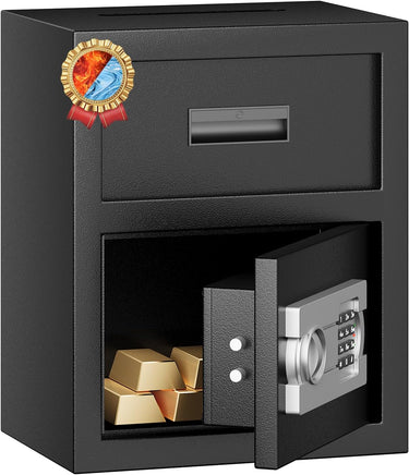 Fireproof Safe with Fire Video,1.8 Cubic Feet Class A Fireproof Standard Digital Safe Box Fireproof for Home&Office,Alloy Steel Fire Proof Safe for Document Money Jewelry Valuables,Black