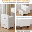 3 in 1 Vanity Desk, Compact Vanity with 3 Drawers, Makeup Desk with Flip-up 3 Colors Lighting Mirror and Cushioned Stool, Small Vanity Nightstand Perfect for Bedroom, White