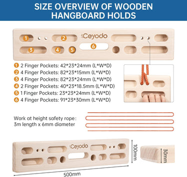 URBANVISTA Climbing Hangboard Rock, Wooden Climbing Boar Longboard