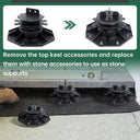 12 Pack Adjustable Plastic Pedestal Paver, Deck Foundation Support Base, Floor Slate Support Floor Lift, Adjustable Height from 1.38'' to 2.56'' (Unilateral Keel Slot),Special Dad's Gift