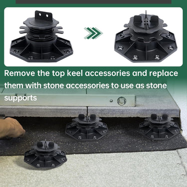 12 Pack Adjustable Plastic Pedestal Paver, Deck Foundation Support Base, Floor Slate Support Floor Lift, Adjustable Height from 1.38'' to 2.56'' (Unilateral Keel Slot),Special Dad's Gift