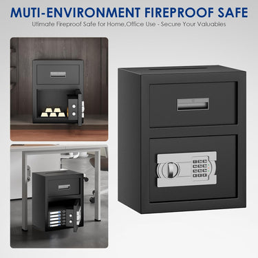 Fireproof Safe with Fire Video,1.8 Cubic Feet Class A Fireproof Standard Digital Safe Box Fireproof for Home&Office,Alloy Steel Fire Proof Safe for Document Money Jewelry Valuables,Black