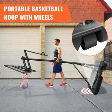 LotFun Basketball Hoop Outdoor, 5.2-10FT Height Adjustable Portable Basketball Hoops with 44 Inch Shatterproof Backboard, Basketball Goal System for Kids Youth and Adults in Backyard/Driveway/Indoor