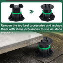 8 PCS Deck Blocks, Tuff Blocks Deck Foundation with Stone Accessories & Rubber Pads, Adjustable Deck Support Pedestal(3.54" to 4.65") - Deck Footings Without Digging,Special Dad's Gift