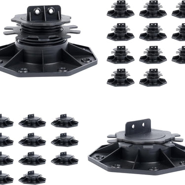 12 Pack Adjustable Plastic Pedestal Paver, Deck Foundation Support Base, Floor Slate Support Floor Lift, Adjustable Height from 1.38'' to 2.56'' (Unilateral Keel Slot),Special Dad's Gift