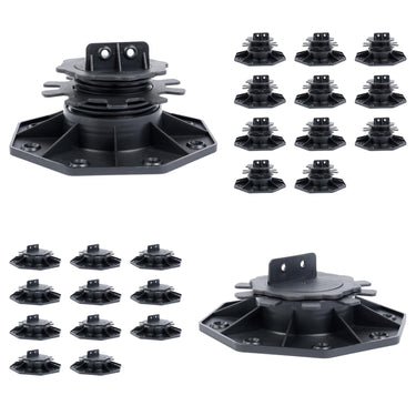 8 PCS Deck Blocks, Tuff Blocks Deck Foundation with Stone Accessories & Rubber Pads, Adjustable Deck Support Pedestal(3.54" to 4.65") - Deck Footings Without Digging,Special Dad's Gift