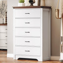 Farmhouse 6 Drawer Dresser for Bedroom, 51" Wide Chest of Drawers, Wood White Dresser with Deep Drawers, Storage Dressers Organizer for Bedroom, Living Room, Hallway