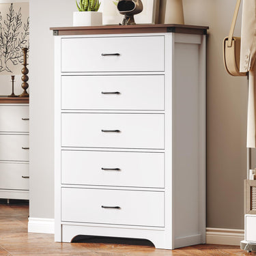 Farmhouse 6 Drawer Dresser for Bedroom, 51" Wide Chest of Drawers, Wood White Dresser with Deep Drawers, Storage Dressers Organizer for Bedroom, Living Room, Hallway