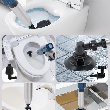 Multi-Function Electric Toilet Plunger – High-Pressure Adjustable Airflow for Heavy-Duty Clogs, Multiple Nozzles for Effortless Bathroom and Kitchen Drain Cleaning (Size-2)