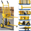 Hydraulic Material Lift with Upgraded Baffle Pallet Lift 550 lbs 37.4” Max Lift with Front Universal Wheels and 9" Polyurethane Wheels, 18.5" Fork Length, Lift Dolly, Hand Forklift, Steel Platform x 1