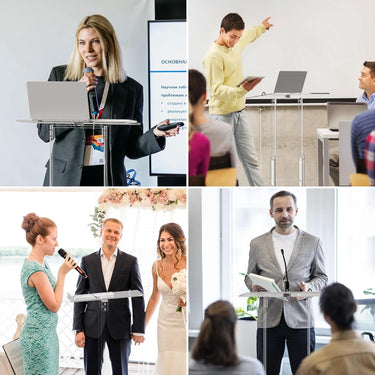 Acrylic Podium Stand,49"H Rolling Podium with Lockable Wheels,Height & Angle Adjustable Lecterns & Podiums, Portable Podium for Classroom,Teachers,Pulpits for Churches,Speech, Clear