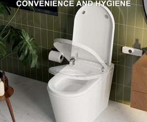 Smart Toilet, Tankless Toilet with Bidet Built In, Auto Open/Close Lid, ADA Comfort Height, Auto Flush, Bidet Toilet with Elongated Heated Seat, Warm Water, Dryer, Digital Display,Night Light