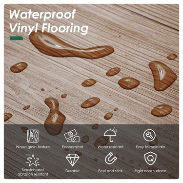36-Pack Peel and Stick Vinyl Flooring - Self-Adhesive Waterproof Vinyl Flooring for Bedroom, Kitchens, Living Spaces, Unique Design, Easy to Install Vinyl Floor Covers 54 Sq. Ft Dark