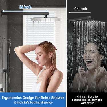 Matte Black Shower System with Tub Spout, Full Metal 10” Rainfall Shower Tub Faucet Set with Handheld Spray Combo, High Pressure Wall Mount Shower Valve and Trim Kit for Bathroom (matte black)