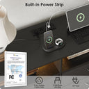 Black 6 Drawer Dresser for Bedroom with LED Lights and Charging Station, Modern Wood Dressers with Extra Side Bag, Double Wide Drawer Cabinet TV Stand for up to 60" TV for Living Room