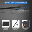 Matte Black Shower System with Tub Spout, Full Metal 10” Rainfall Shower Tub Faucet Set with Handheld Spray Combo, High Pressure Wall Mount Shower Valve and Trim Kit for Bathroom (matte black)