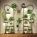 Plant Stand Indoor with Grow Lights - 67" Butterfly-Shaped Metal Shelf, 7-Tier Tall Plant Stands, Ladder-Style Display Rack for Living Room, Patio, or Balcony, 2 Pack