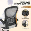Office Desk Chair, Ergonomic Chairs with Wheels 330LBS Capacity, High Back Mesh Chair for Home Office, Adjustable Lumbar Support, Flip-up Armrests, Comfortable Work Chairs for Back Pain, Grey