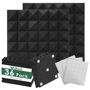 52 Pack Acoustic Panels 1 X 12 X 12 Inch Upgraded, Acoustic Foam Panels for Soundproofing, Noise Reduction, Soundproof Panels for Studios, Offices, and Home Theaters