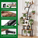 LotFun Plant Stand Indoor with Grow Lights, 9 Tiered Indoor Metal Plant Shelf 2 Pack, 64" Tall Plant Stand for Indoor Plants Multiple, Curved Shape Rack Plant Holder, Large Holder Display Shelf for Living Room, Garden, Patio