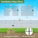 4 Panels Metal Garden Fence with Gate,36 in H x 10 ft L Garden Fencing Animal Barrier,Garden Decorative Fence Outdoor Rustproof for Yard Patio Flower Bed Lawn