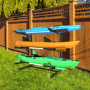LotFun Freestanding Kayak Stand, Fits Kayaks, SUPs, Canoes, with Wheels and Foot Pad, Heavy Duty Adjustable Storage Rack