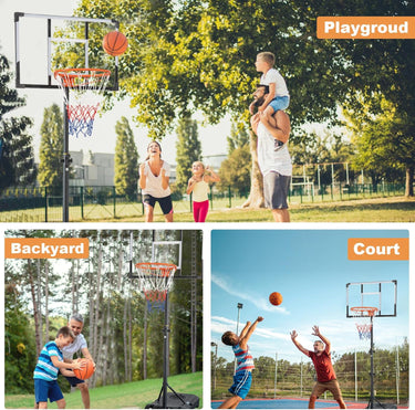 Basketball Hoop Outdoor 4.82-8.53ft Adjustable, Portable Basketball Hoops & Goals for Kids/Teenagers/Youth in Backyard/Driveway/Indoor, with PC Backboard and Extra Sandbag