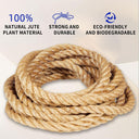 Jute Rope (1 in X 100 ft), Twisted Manila Rope, 25mm Natural Thick Hemp Rope Heavy Duty Tug of War Ropes Thick Rope for Crafts Railing Gardening Bundling Hammocks Home Decorating