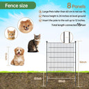 8 Panels Metal Garden Fence,24 in H x 16 ft L Garden Fencing Animal Barrier,Garden Decorative Fence Outdoor Rustproof for Yard Patio Flower Bed Lawn