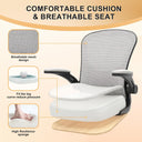 Office Desk Chair, Ergonomic Chairs with Wheels 330LBS Capacity, High Back Mesh Chair for Home Office, Adjustable Lumbar Support, Flip-up Armrests, Comfortable Work Chairs for Back Pain, Grey