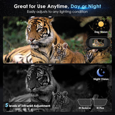 Night Vision Goggles—10× Zoom Binoculars for Adults,4K Infrared Full-Color Binoculars with 4000mAH for Hunting,3.0" Screen Night Vision Binoculars with 64GB TF Card for Photo and Vedio