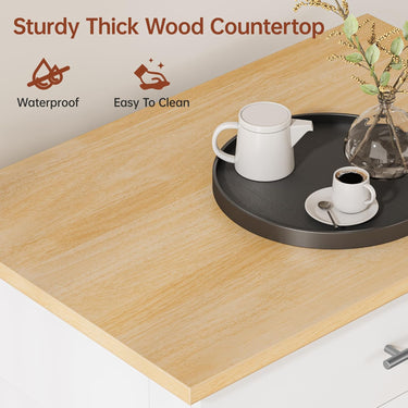 Kitchen Island Cart with Storage, Small Kitchen Island on Wheels with Large Drawer, Adjustable Shelf & Towel Rack, Rolling Island Table for Kitchen & Dining Room, White