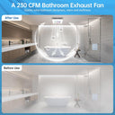 Bathroom Exhaust Fan with Bluetooth Speaker, 230 CFM 1.0 Sone Bathroom Exhaust Fan with Light, 3 Dynamic Light, 7 LED Color, 3 Color Temperatures, Nightlight, Music Sync, Remote, Easy Install