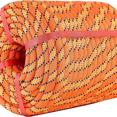 Arborist Rigging Rope (1/2 in x 150 ft), Braided Polyester Rope, Outdoor Climbing Rope High Strength Rope for Rock Hiking Camping Construction Climbing Swing Sailing, Orange