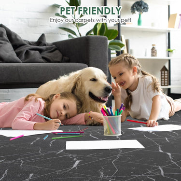 30-Pack Peel and Stick Vinyl Floor Tiles, 12"x12" Self-Adhesive Waterproof Peel and Stick Flooring Planks DIY for Bathroom, Kitchen, Living Room, Cover 30 Sq. Ft Black