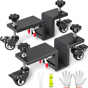 Door Installation Tool Kit - 2 Pcs Door Installation Dolly with Spirit Level, Heavy Duty Door Board Dolly for 1-3/8" to 2-1/4" Door Installation Tools for Pre Hung Door Lifter Up to 1000 Lbs