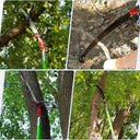 30 Ft Manual Pole Saw, Extendable Tree Pruner Blade and Scissors Set with 9 Fiberglass Handles, Long Branch Pruner Retractable for Backyard and Garden, Bush Cutting and Pruning of Palm Trees