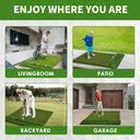 LotFun 5x4ft Dual-Turf Golf Mat with Embedded Ball Tray, Thicken Golf Hitting Mat, Golf Practice Mat with 9 Golf Balls 9 Golf Tee for Hitting, Driving, Chipping, Swing in Backyard, Garage or Basement