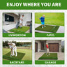 LotFun 5x4ft Dual-Turf Golf Mat with Embedded Ball Tray, Thicken Golf Hitting Mat, Golf Practice Mat with 9 Golf Balls 9 Golf Tee for Hitting, Driving, Chipping, Swing in Backyard, Garage or Basement