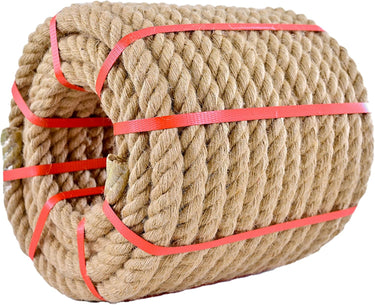 Jute Rope (1 in X 100 ft), Twisted Manila Rope, 25mm Natural Thick Hemp Rope Heavy Duty Tug of War Ropes Thick Rope for Crafts Railing Gardening Bundling Hammocks Home Decorating