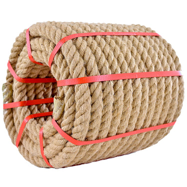 Jute Rope (1 in X 100 ft), Twisted Manila Rope, 25mm Natural Thick Hemp Rope Heavy Duty Tug of War Ropes Thick Rope for Crafts Railing Gardening Bundling Hammocks Home Decorating