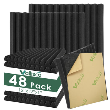 52 Pack Acoustic Panels 1 X 12 X 12 Inch Upgraded, Acoustic Foam Panels for Soundproofing, Noise Reduction, Soundproof Panels for Studios, Offices, and Home Theaters