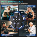 Music Boxing Machine for Adults and Kids, Smart Bluetooth Boxing Training Equipment 5 Targets with Boxing Gloves Wall Mounted, Workout Punching Machine for Home, Gym, Office