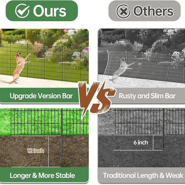 4 Panels Metal Garden Fence with Gate,36 in H x 10 ft L Garden Fencing Animal Barrier,Garden Decorative Fence Outdoor Rustproof for Yard Patio Flower Bed Lawn